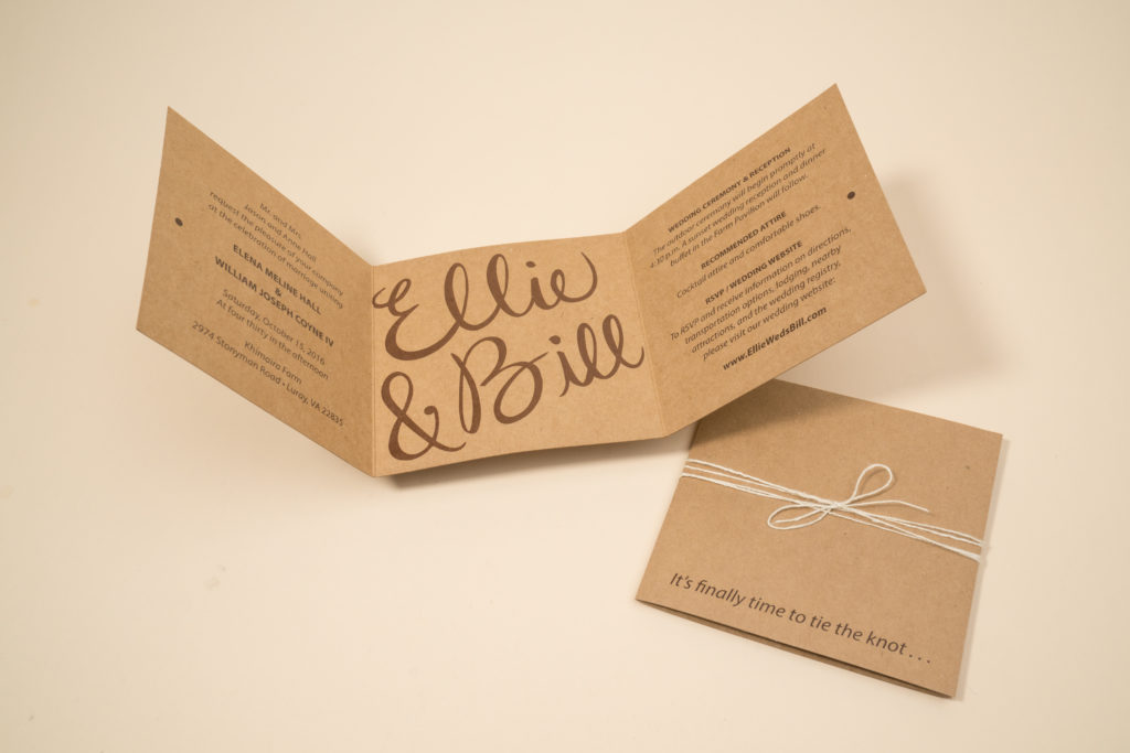 Wedding program printing samples displayed at Alaska venue